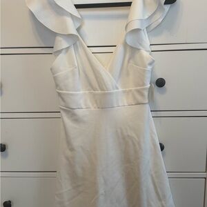 Altar'd State White Ruffle Mini Dress
